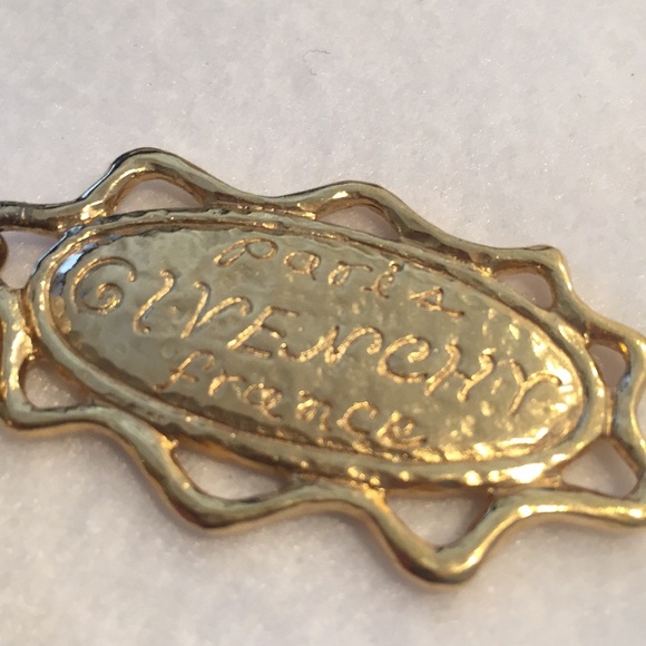 GIVENCHY Autographed Vintage Gold and Pearl Drop Clip On Earrings - Picture 2 of 5